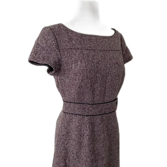 VTG Ann Taylor Purple Tweed Cap Sleeve Sheath Lined Corpcore Officecore Dress 6 - Picture 9 of 10